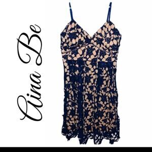 Aina Be Navy and Cream Dress NWOT